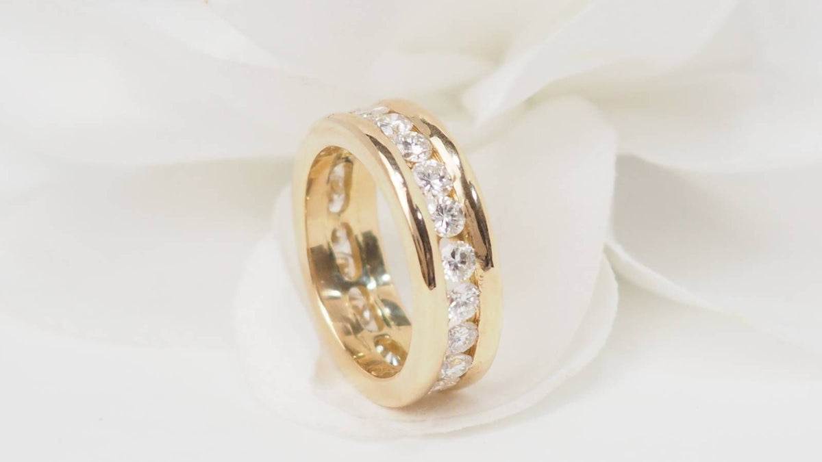 Alliance américaine en or jaune et diamants 1,68ct