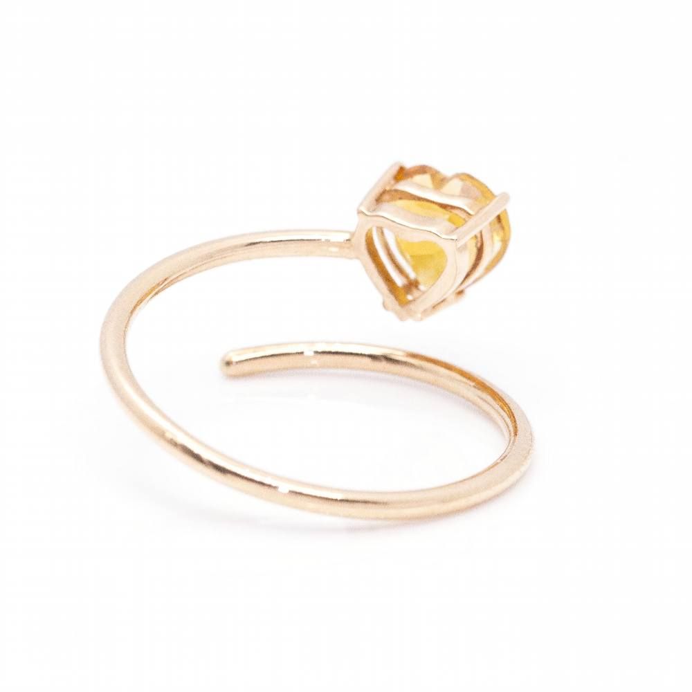 Bague en forme de coeur de citrine