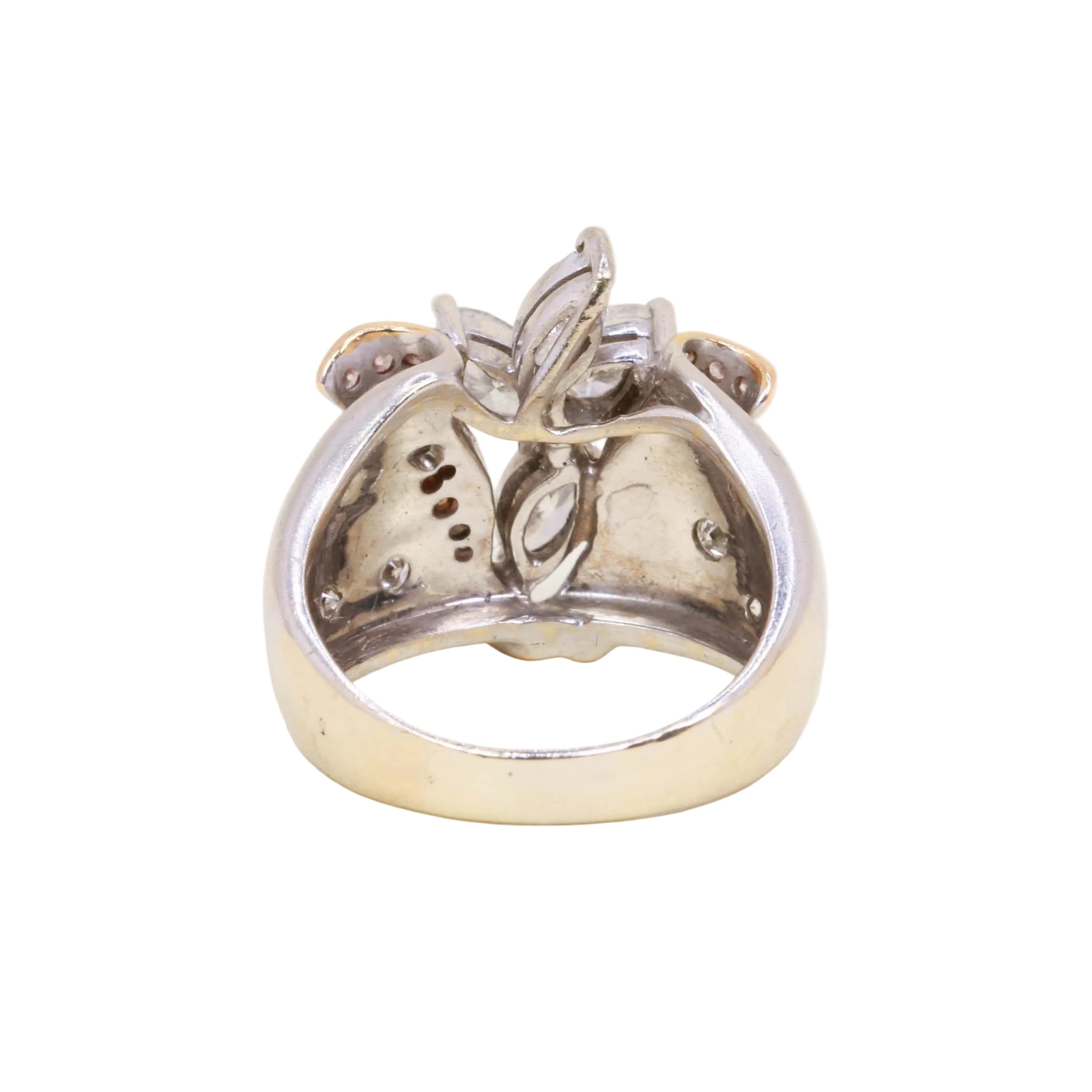 Bague Cocktail en or blanc, or rose et diamants