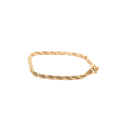 Bracelet Souple mailles corde et vénitienne or deux tons