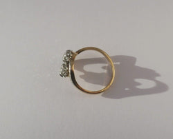 Bague Toi et Moi en or jaune et platine