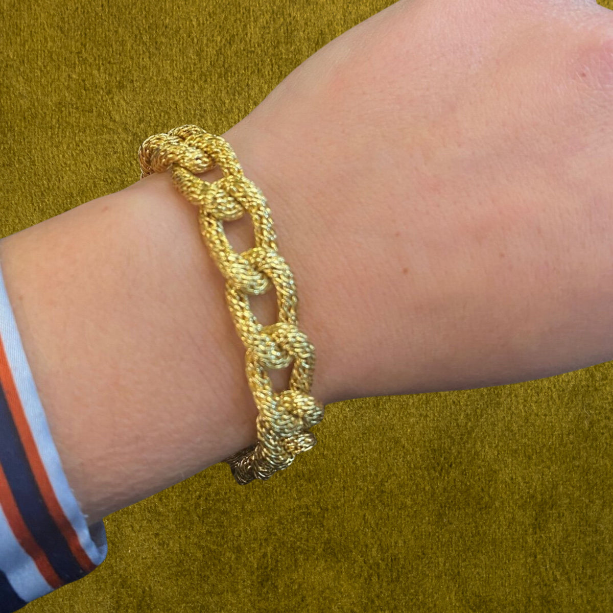 Bracelet mailles torsades en or jaune 18 carats