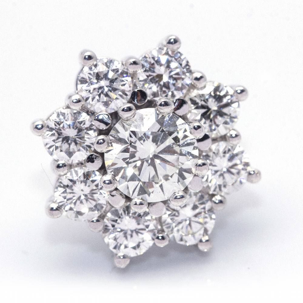 Boucles d'oreilles ROSETON en or blanc et diamants