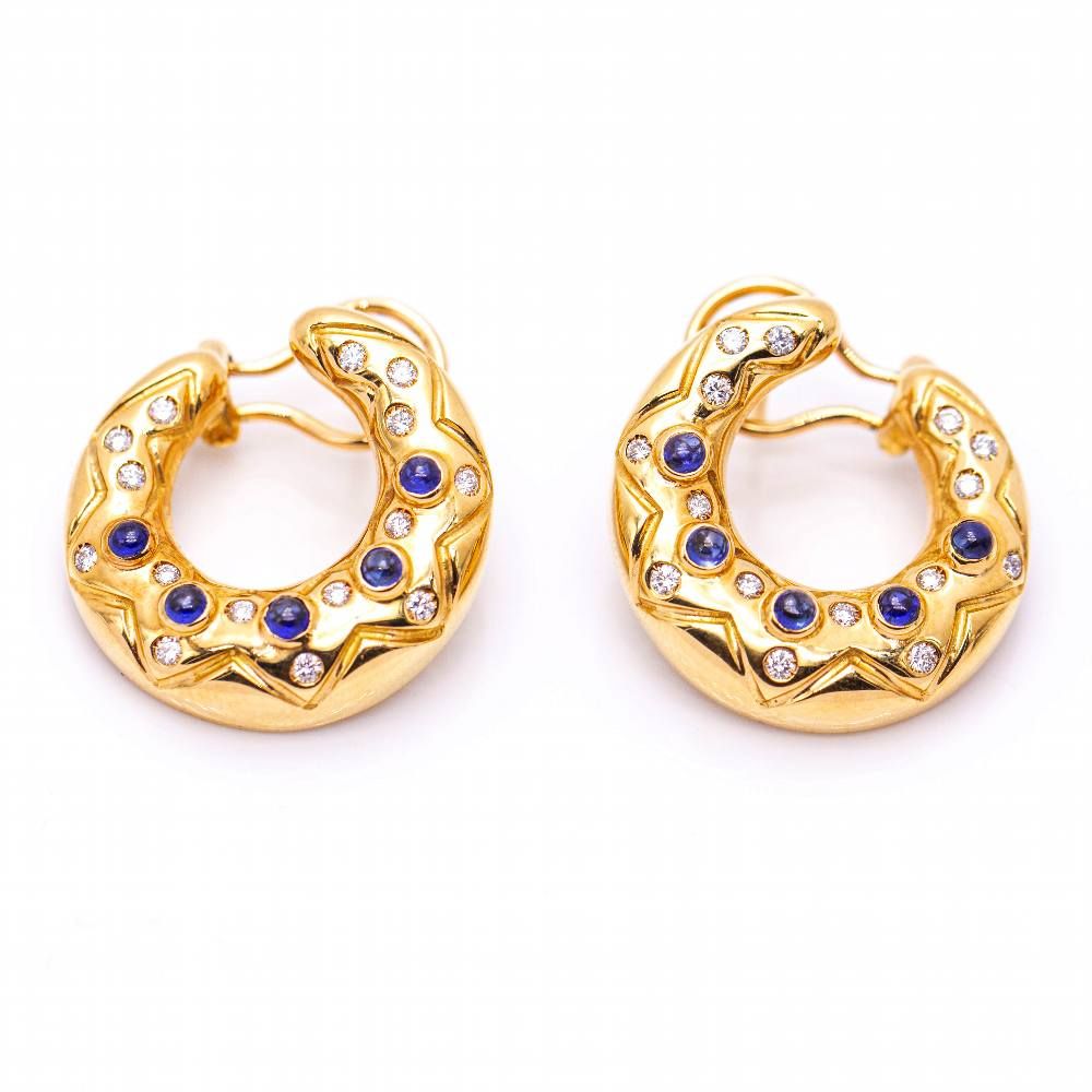 Boucles d'oreilles MEDIALUNA en or et diamants d'occasion