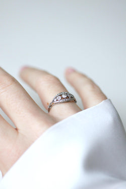 Ring Art Deco Headband diamonds on Platinum