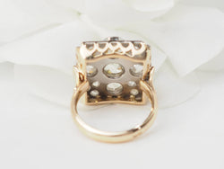 Bague ancienne en or jaune et platine avec diamants