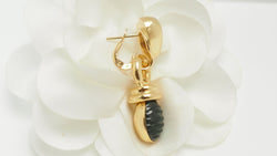 Boucles d'oreilles en or jaune et tourmalines