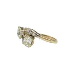 Bague Toi & Moi en or jaune et diamants