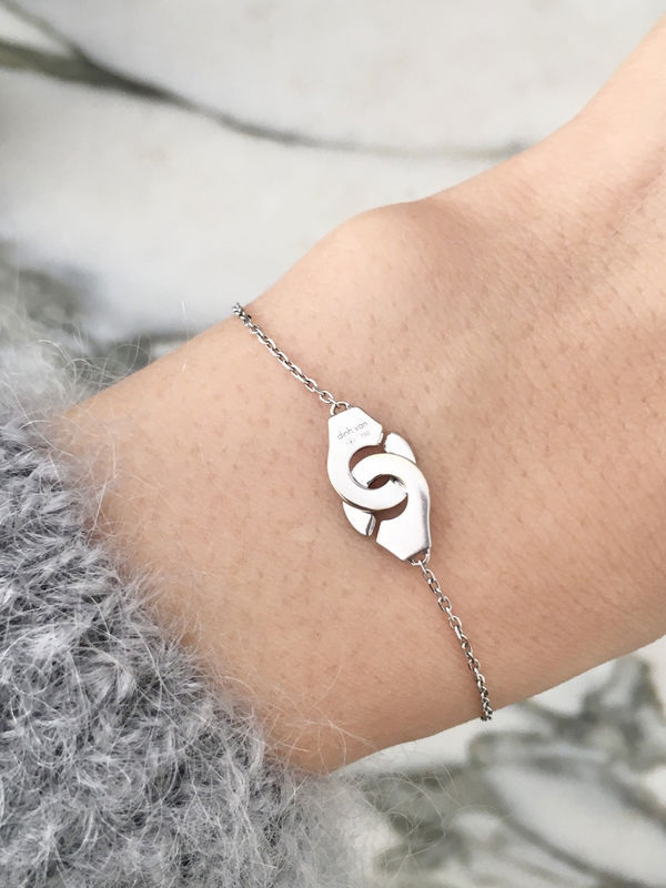 DINH VAN 18K White Gold Handcuff Bracelet 