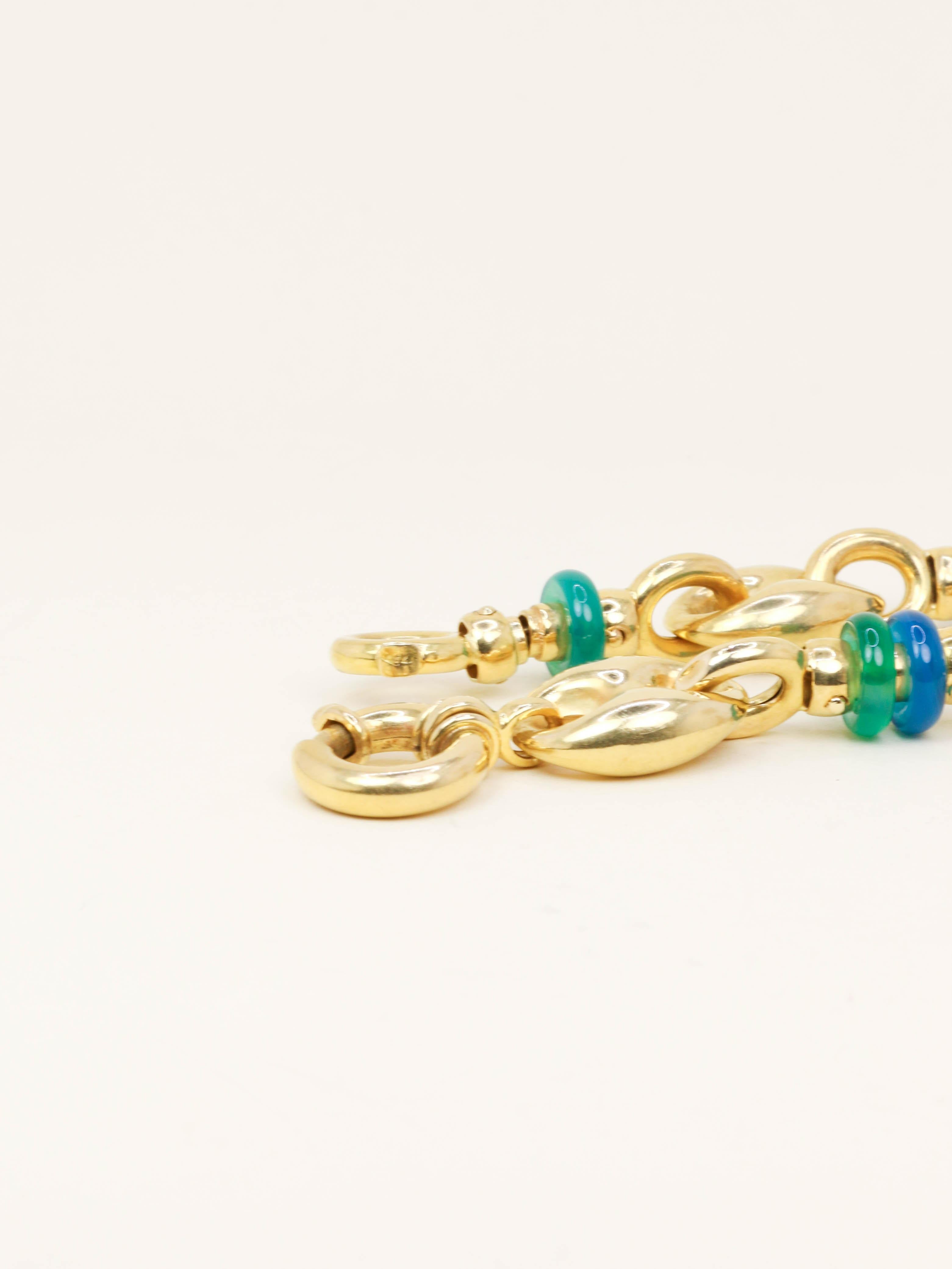 Bracelet maille grain de café or jaune agate