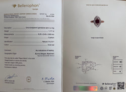 Bague or Rubis Birman naturel et diamants