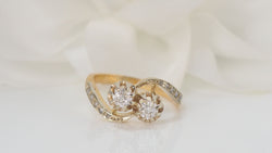 Bague Toi Et Moi En Or Jaune Et Diamants