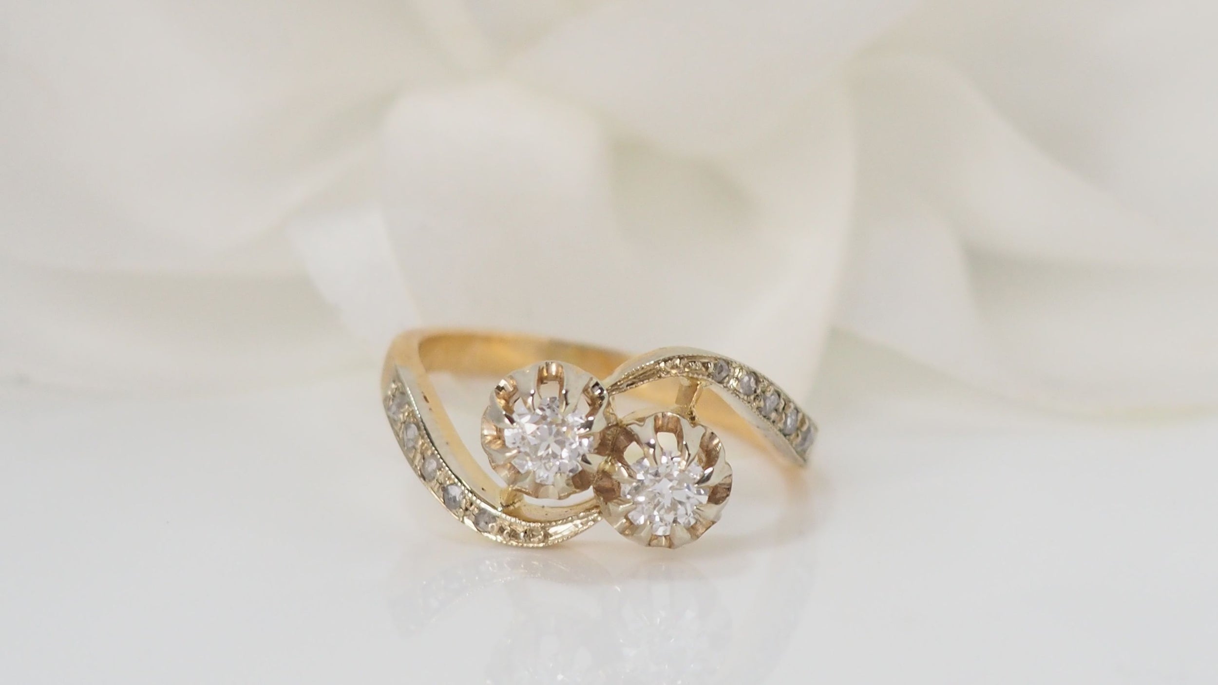 Bague Toi Et Moi En Or Jaune Et Diamants