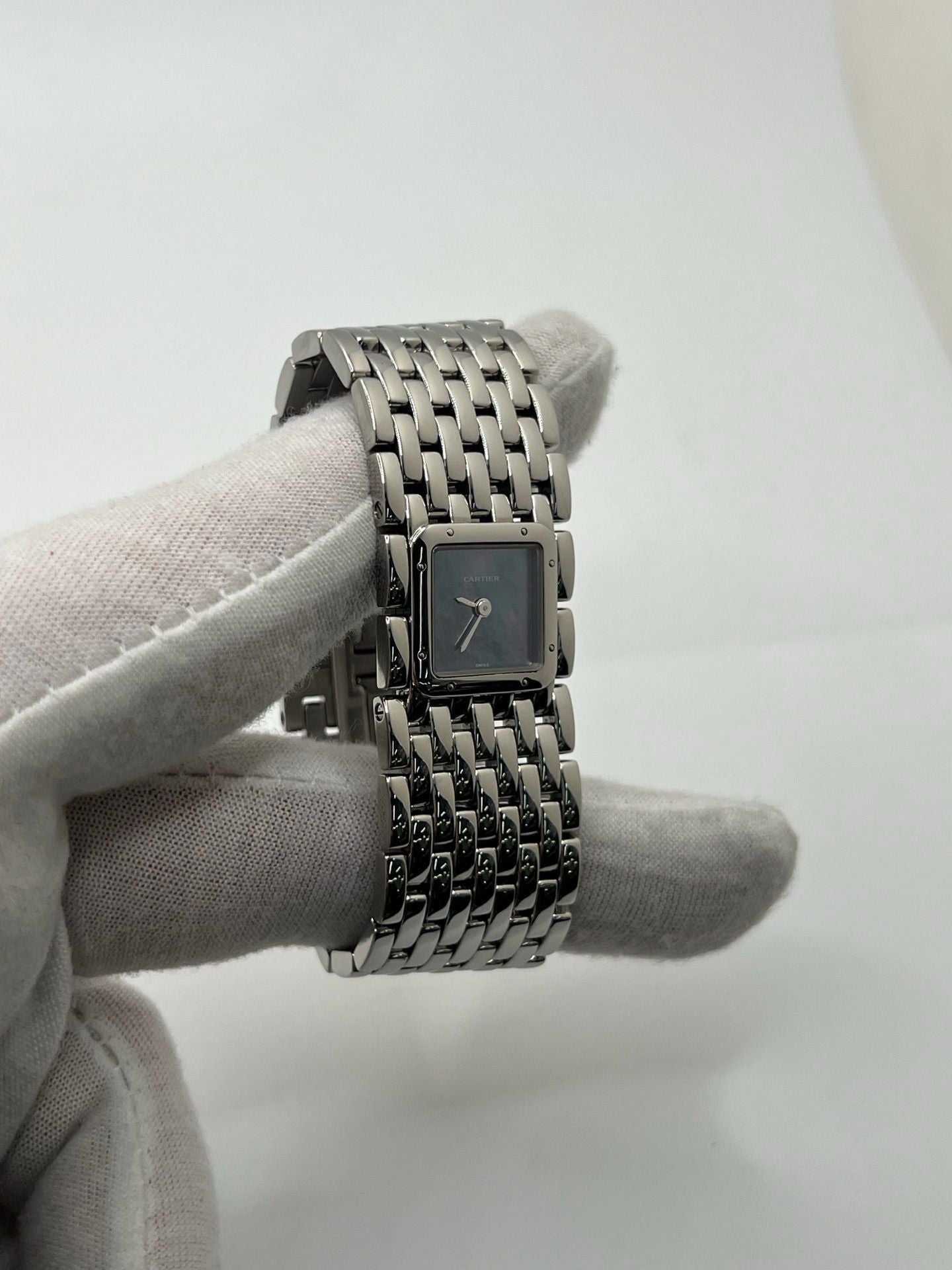 Montre CARTIER Panthère Ruban en acier et nacre