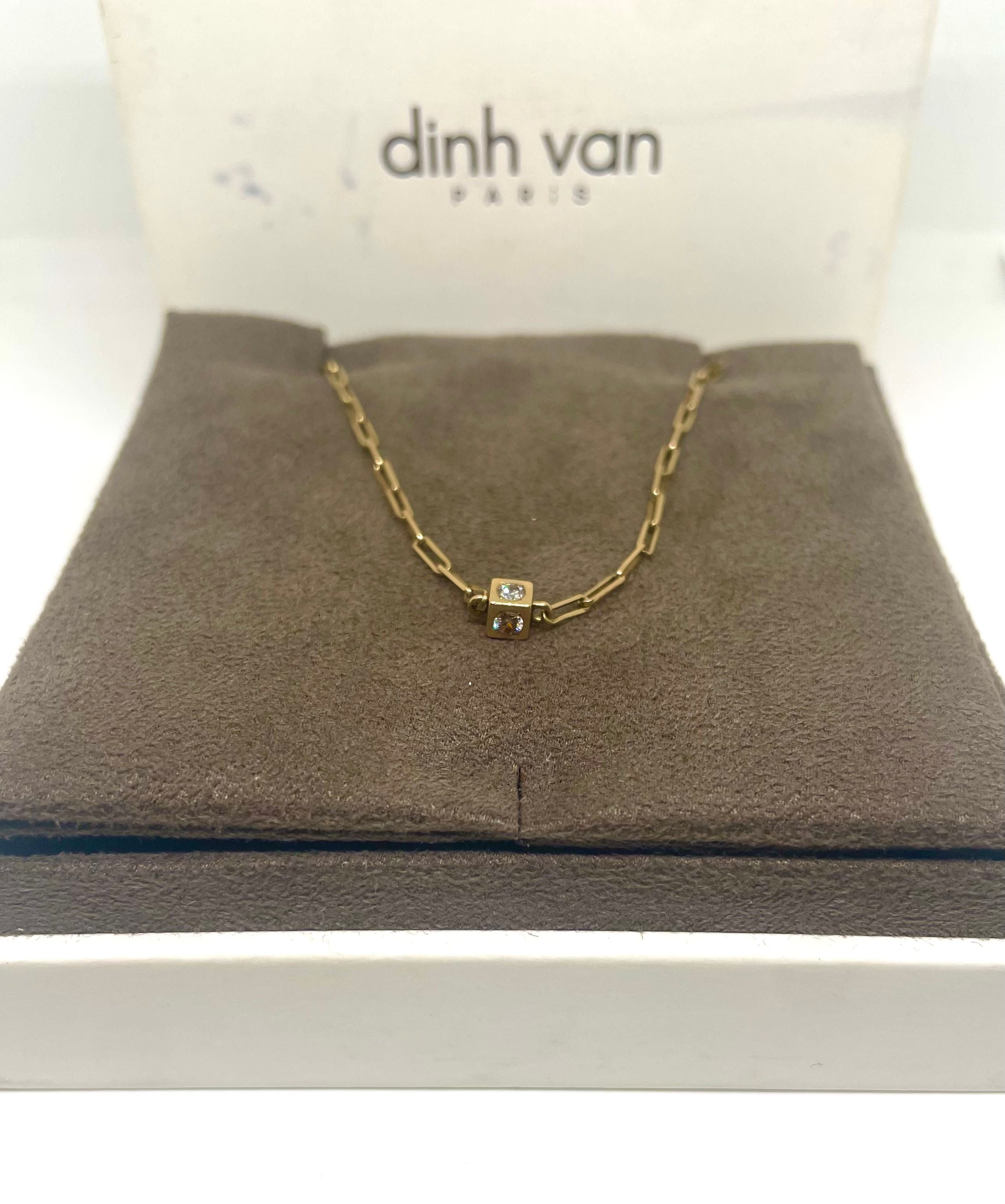 Dinh Van- collier le cube 4 diamants vintage
