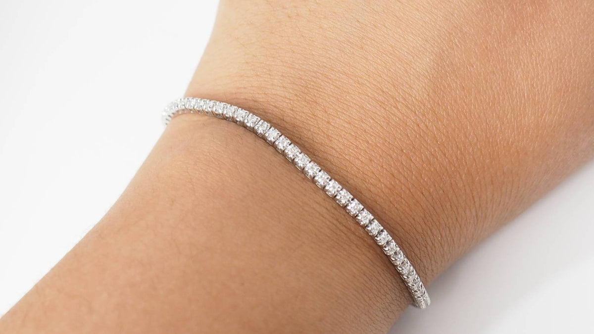 Bracelet rivière en or blanc et diamants 1ct