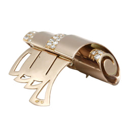 Broche Clip en or rose et diamants
