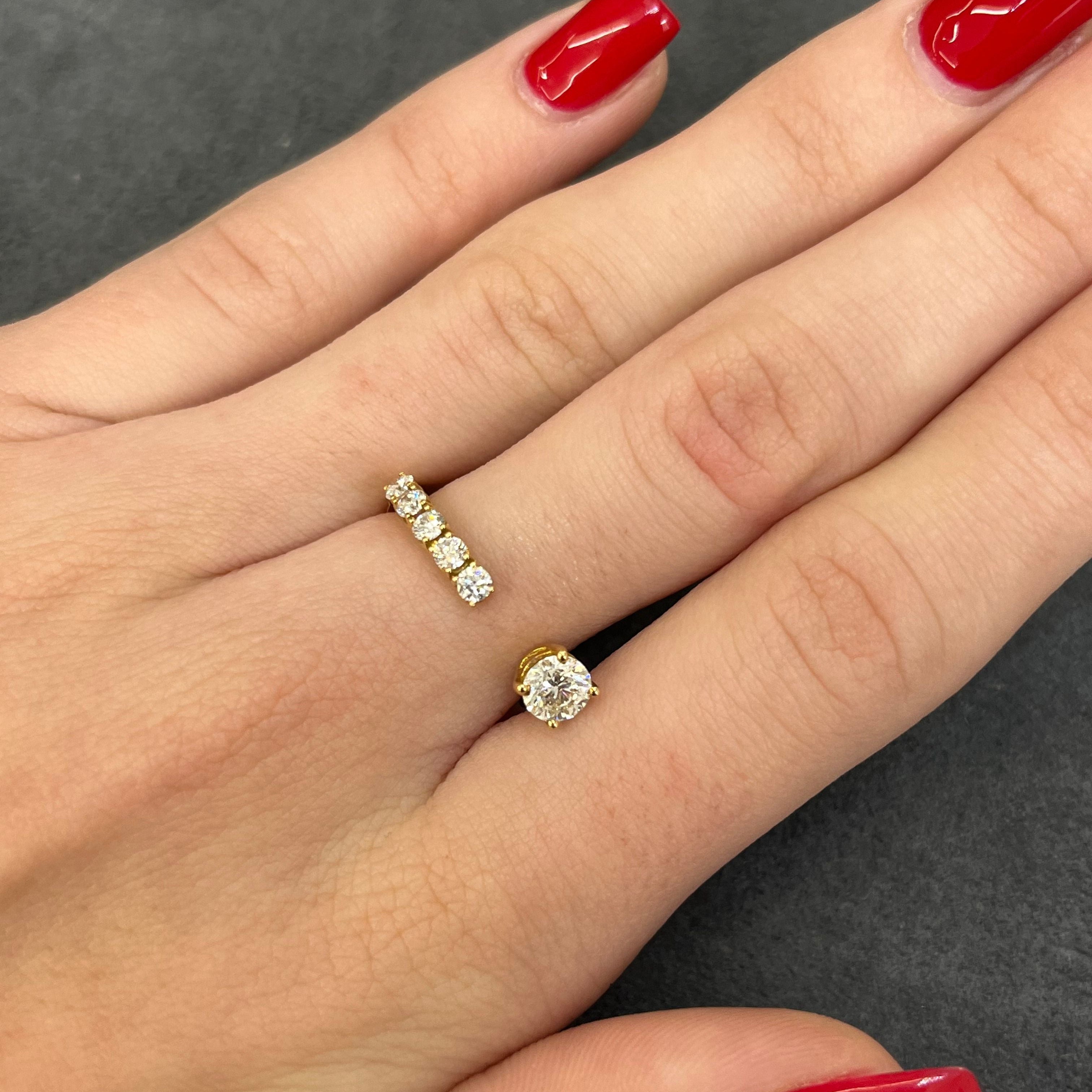 Bague Toi & Moi en or jaune et diamants