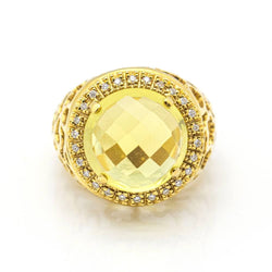Bague en diamant et quartz citron