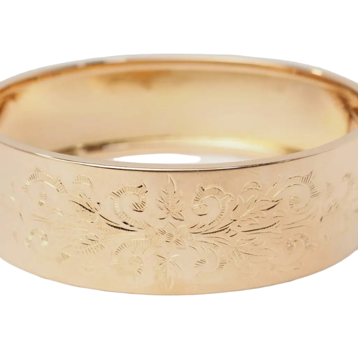 Bracelet jonc décor floral en or rose