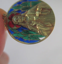 Pendentif BECKER Jésus Christ en or jaune et émail