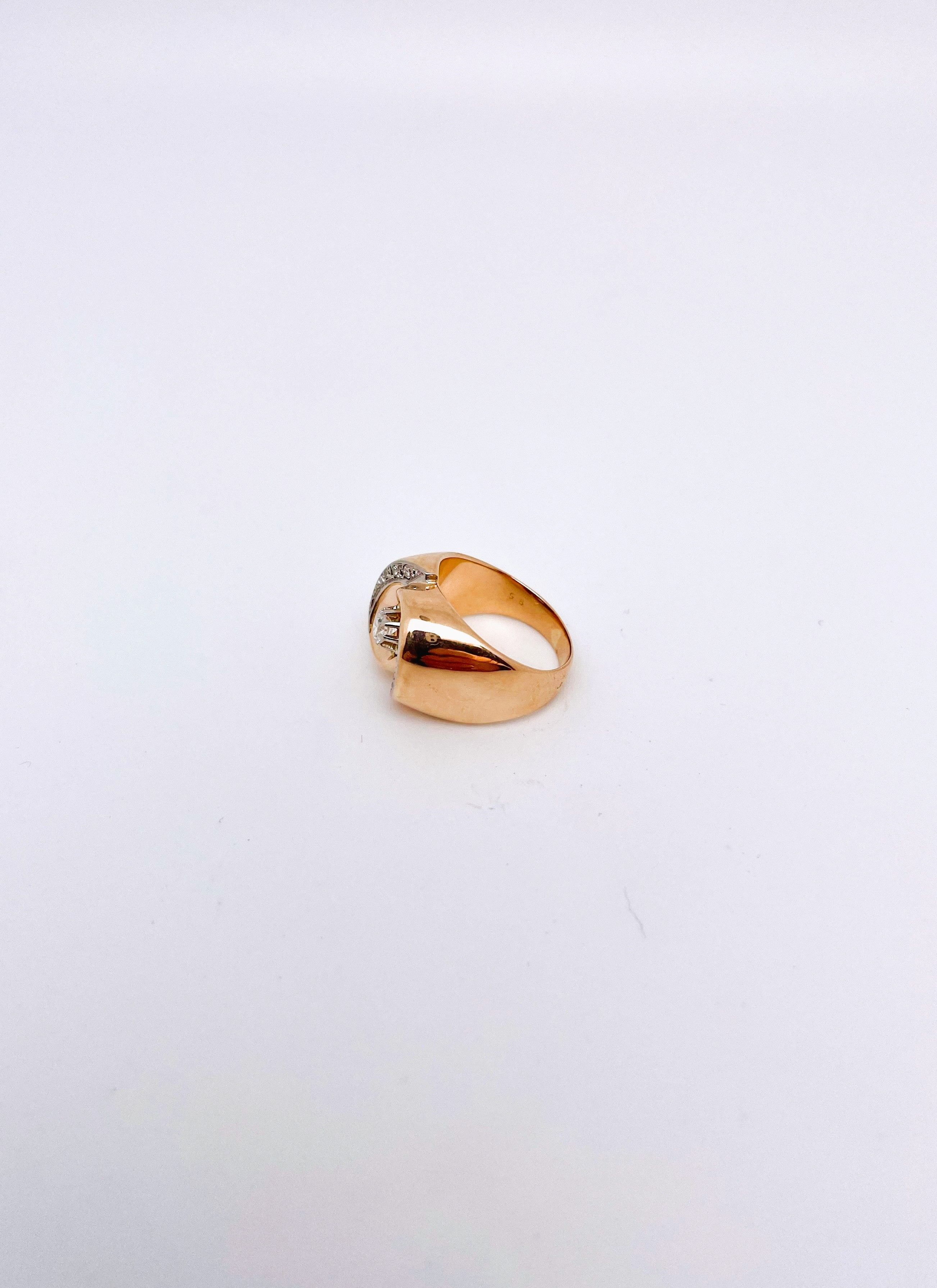 Bague Tourbillon diamants en or rose