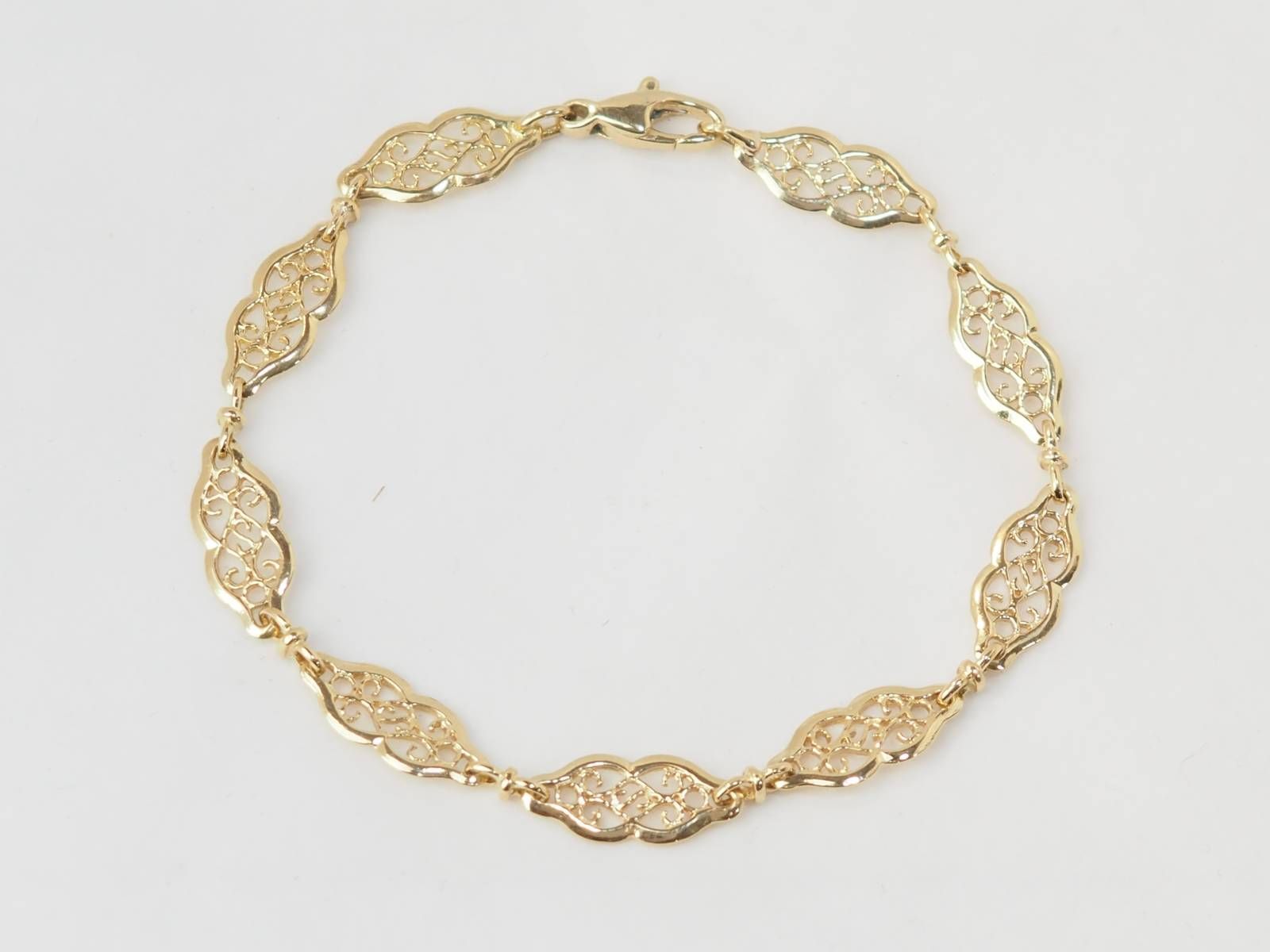 Bracelet maille filigrane en or jaune