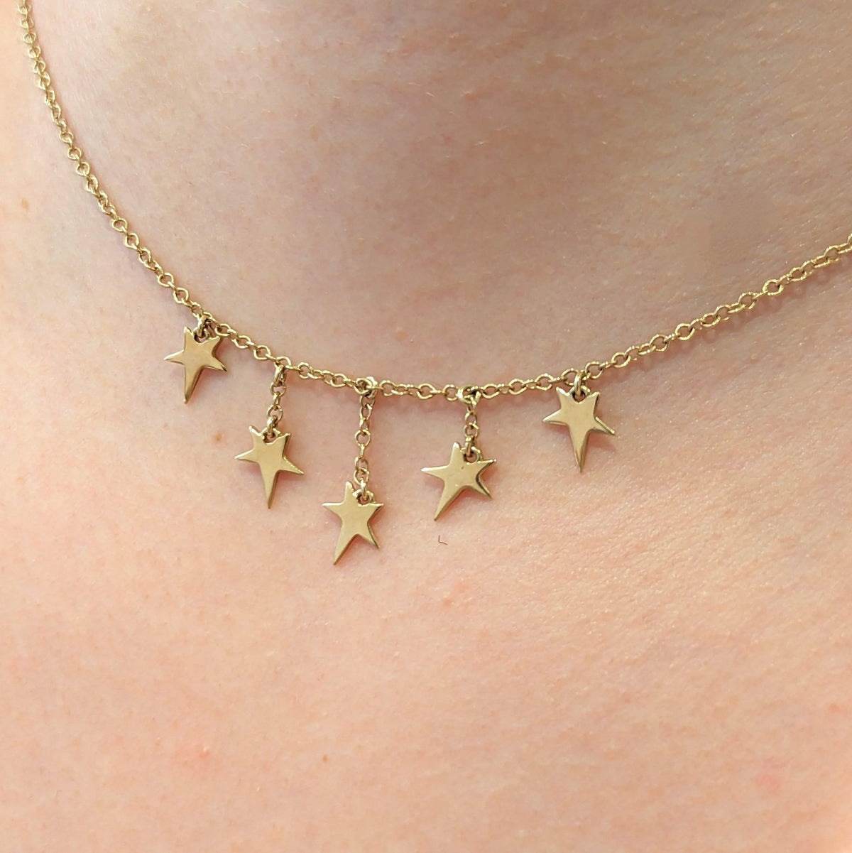 Collier étoiles en or jaune