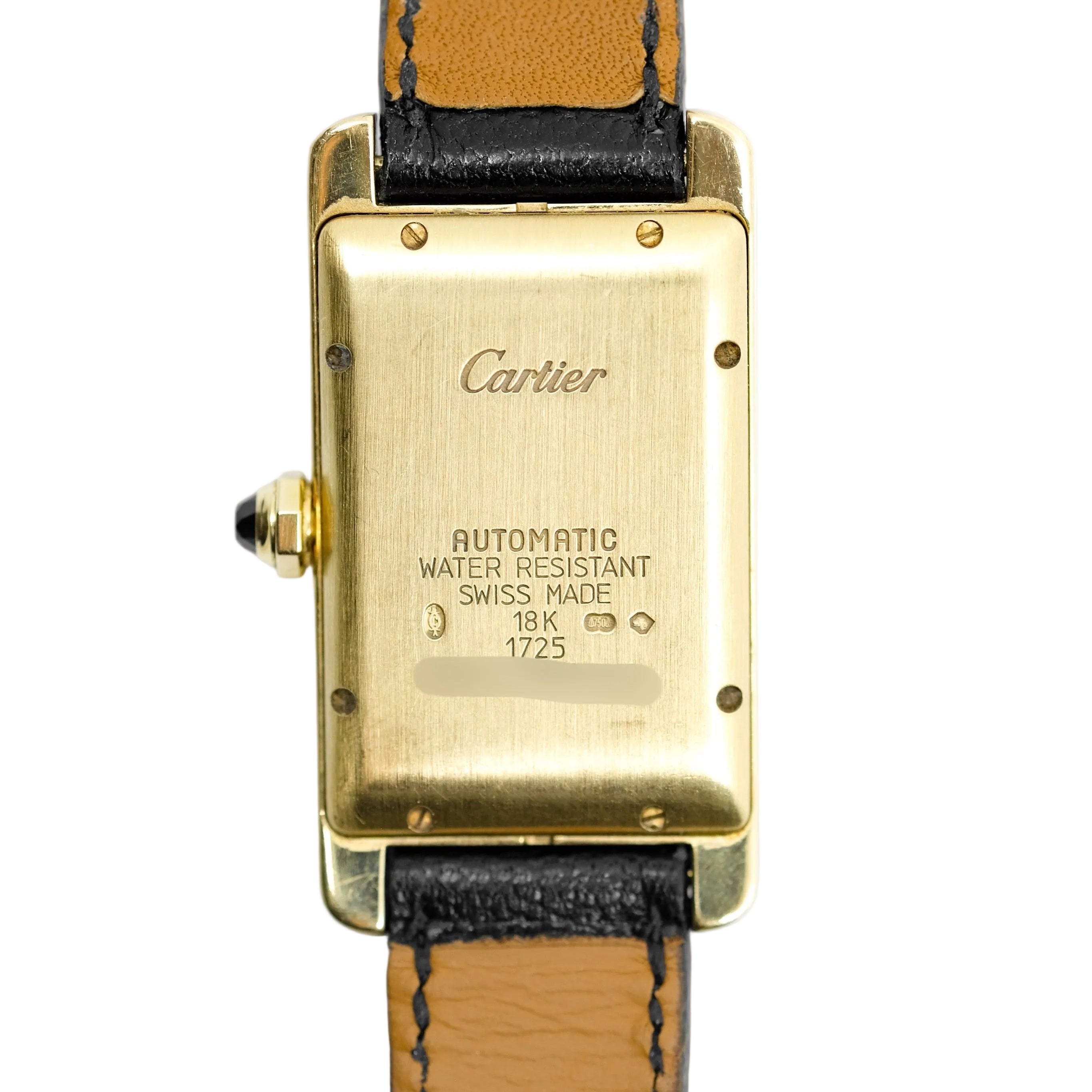 Montre CARTIER Tank Américaine large en or jaune et saphir