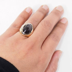 Bague en or bicolore et améthyste