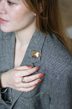 Brooch Clip Boucheron Ruby on Pink Gold 40's