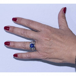 Bague CASHEMIRA en or blanc et saphir.