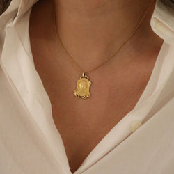 Pendentif Art-Nouveau or vierge Marie