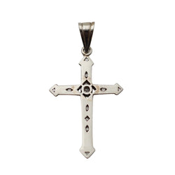 Pendentif Art Deco croix en or blanc
