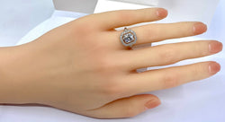 Bague en platine, diamant coussin 1,51 carat, époque Art Deco