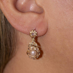 Boucles d'oreilles originales 1810 FLEUR avec diamants