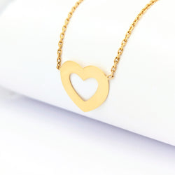 Collier cœur en or jaune