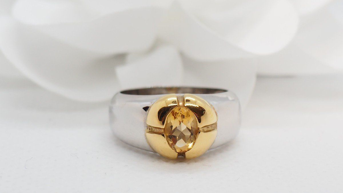 Bague En Or Bicolore Et Citrine
