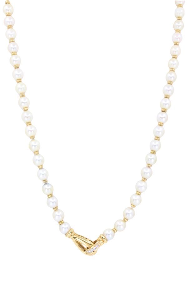 Collier de Perles en or jaune et diamants