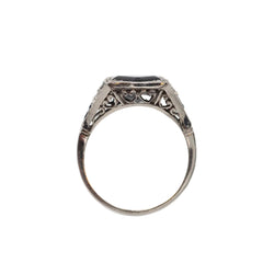 Bague ART DECO Saphir losange en platine