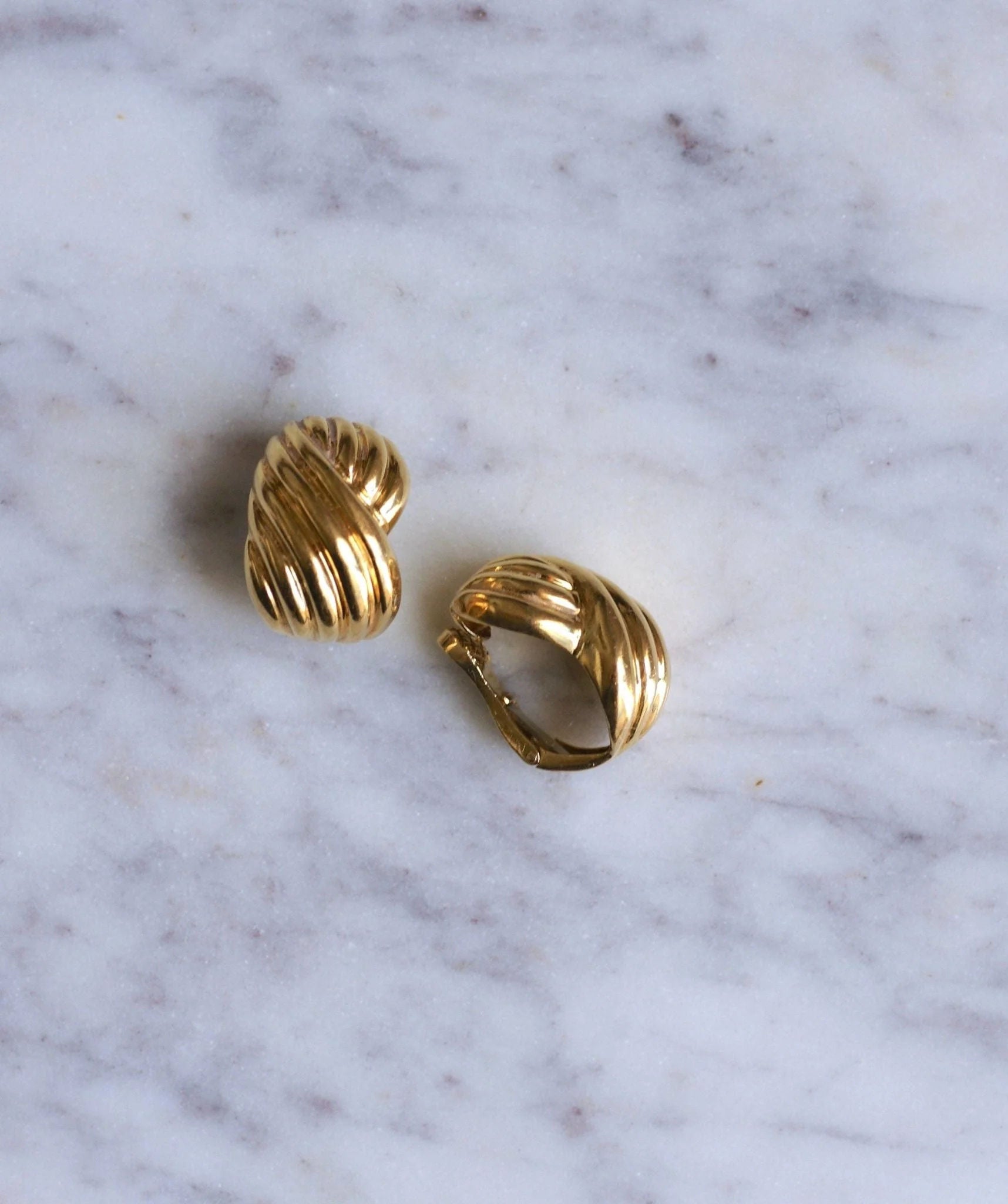 Boucles d'oreilles clip torsade or