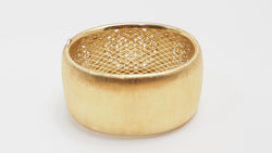 Bracelet manchette or bicolore et diamants