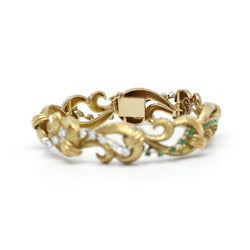 Bracelet - Or, diamants et émeraudes