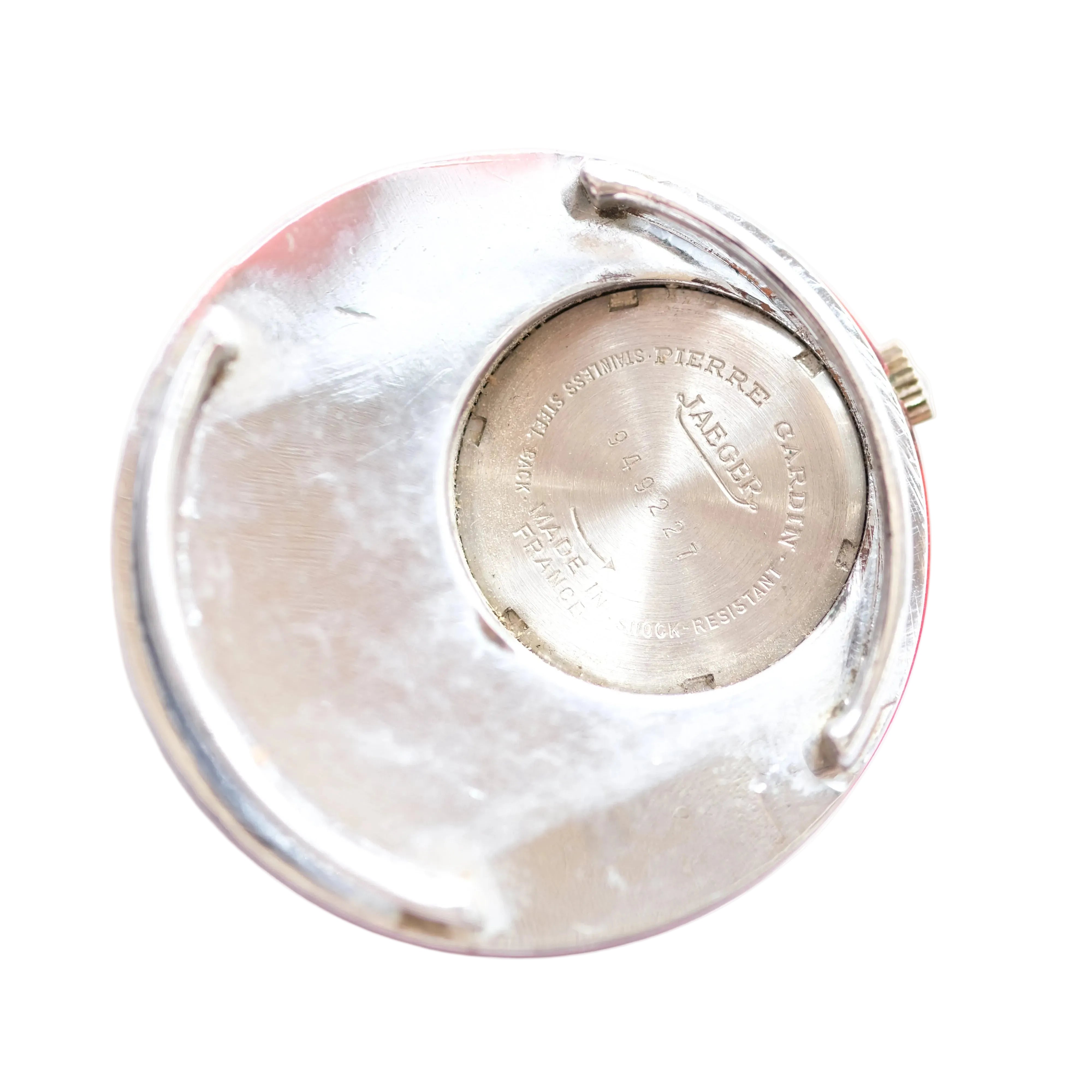 Montre PIERRE CARDIN x JAEGER Espace en lucite rouge et métal