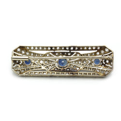 Broche - Or, Platine, Diamants & Saphirs