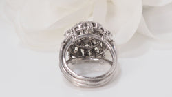 Vintage dome ring in Palladium and diamonds 