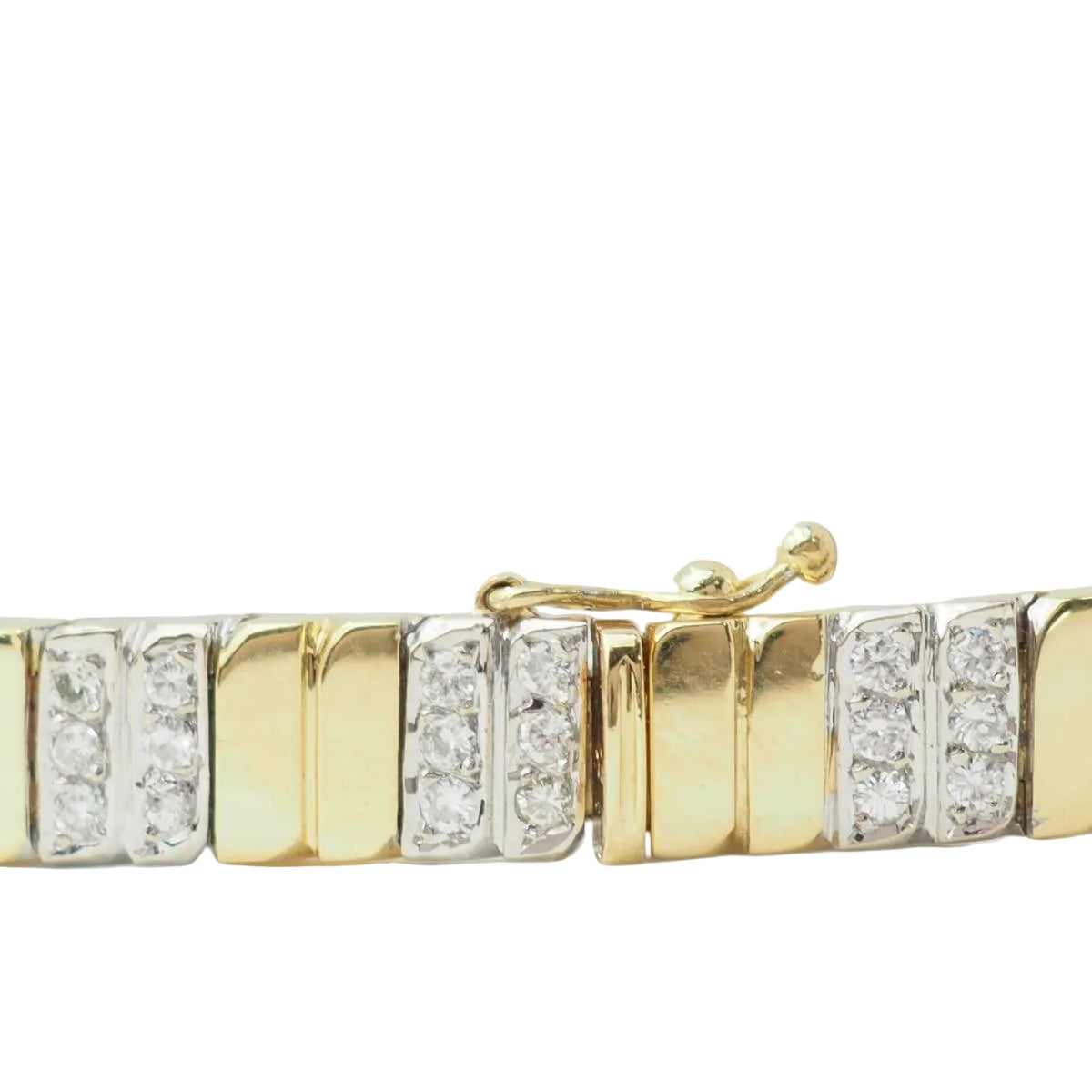 Bracelet Souple en or jaune, or blanc et diamants