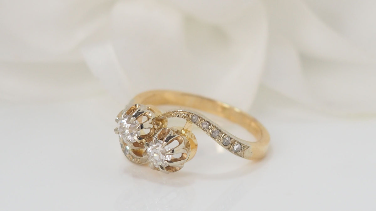 Bague Toi Et Moi En Or Jaune Et Diamants