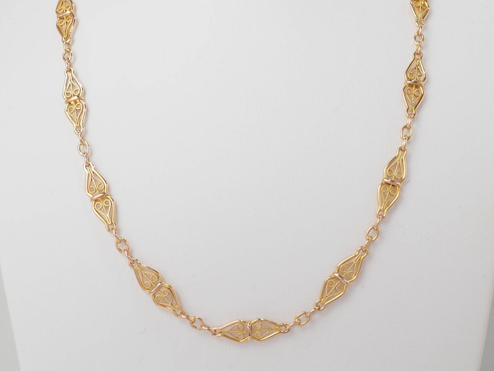 Collier maille filigrane en or jaune