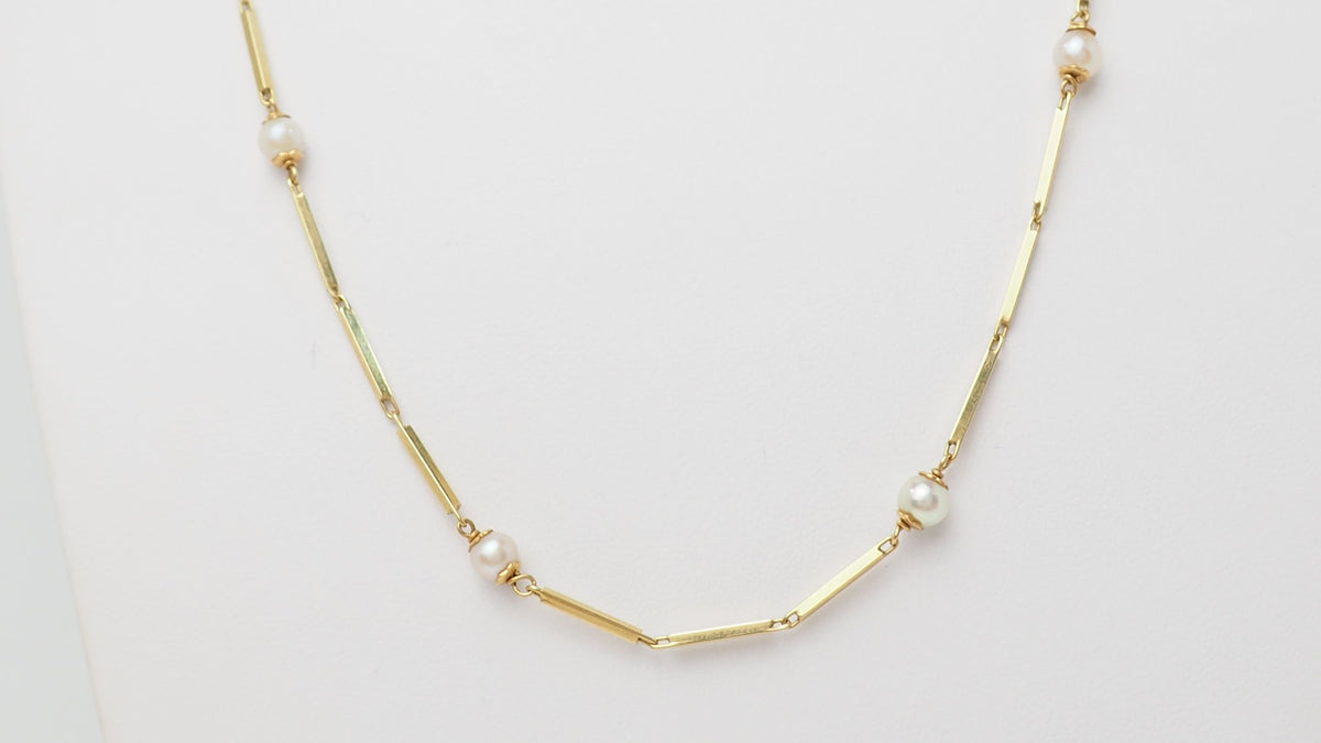 Collier en or jaune et perles de culture
